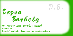 dezso borbely business card
