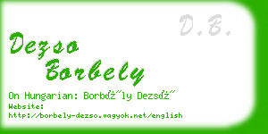 dezso borbely business card